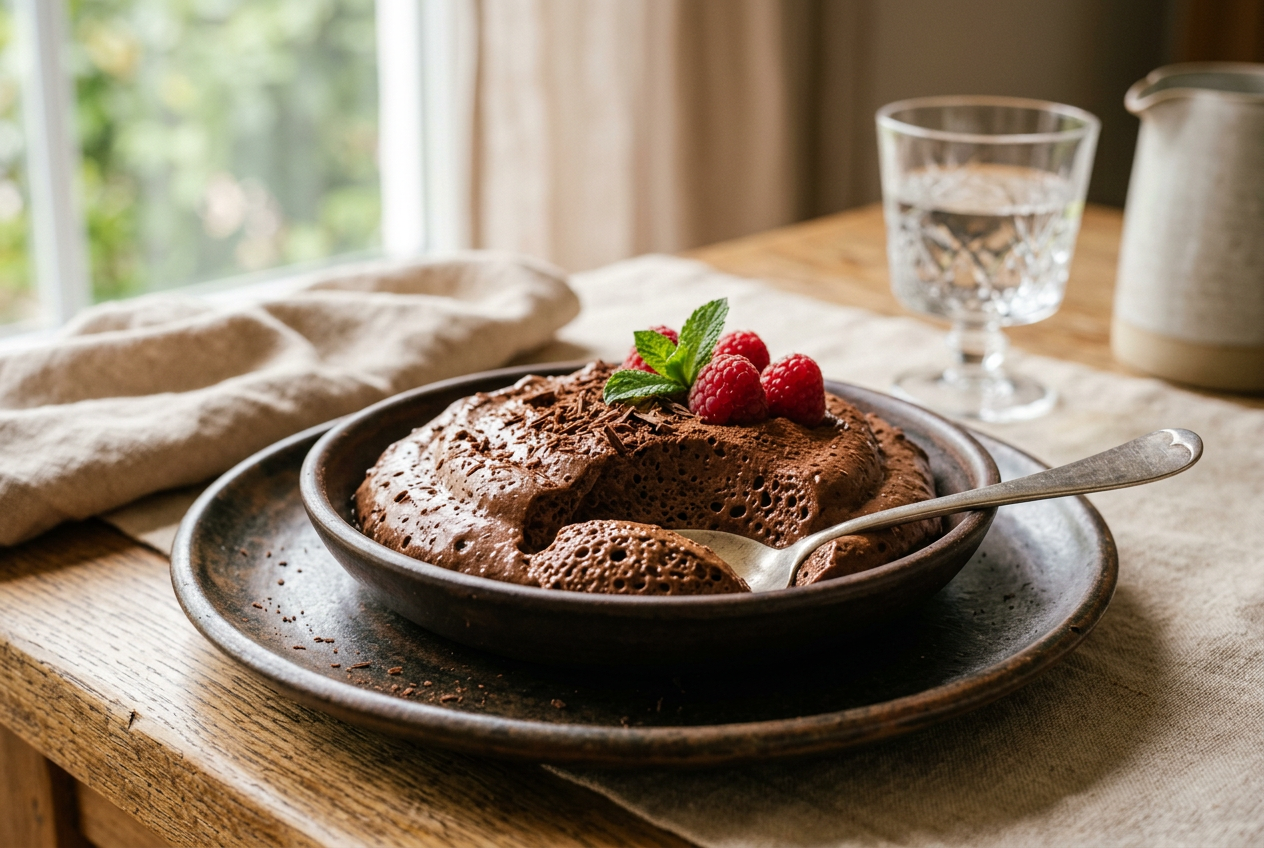 Gelado de chocolate Mousse de chocolate aerado simples