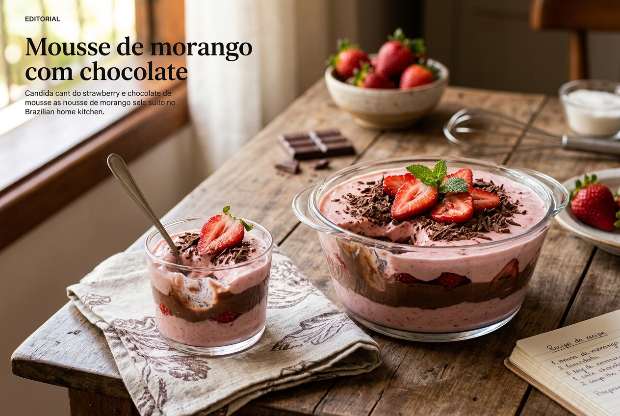 Mousse de chocolate com raspinhas de chocolate branco Receita de mousse de chocolate de Natal